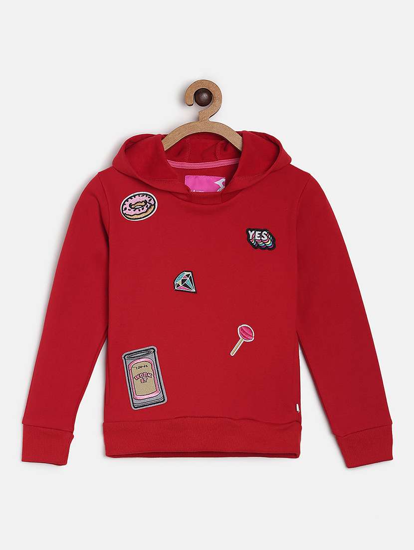 red cotton sweatshirt
