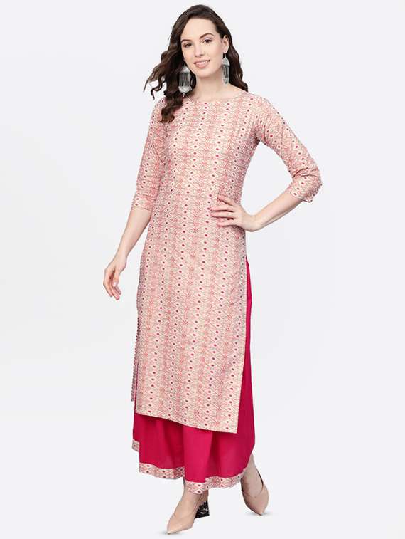 floral kurta skirt set