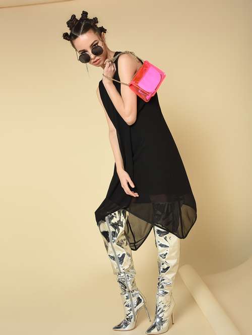 women's asymmetric solid dress - 16853141 -  Standard Image - 0