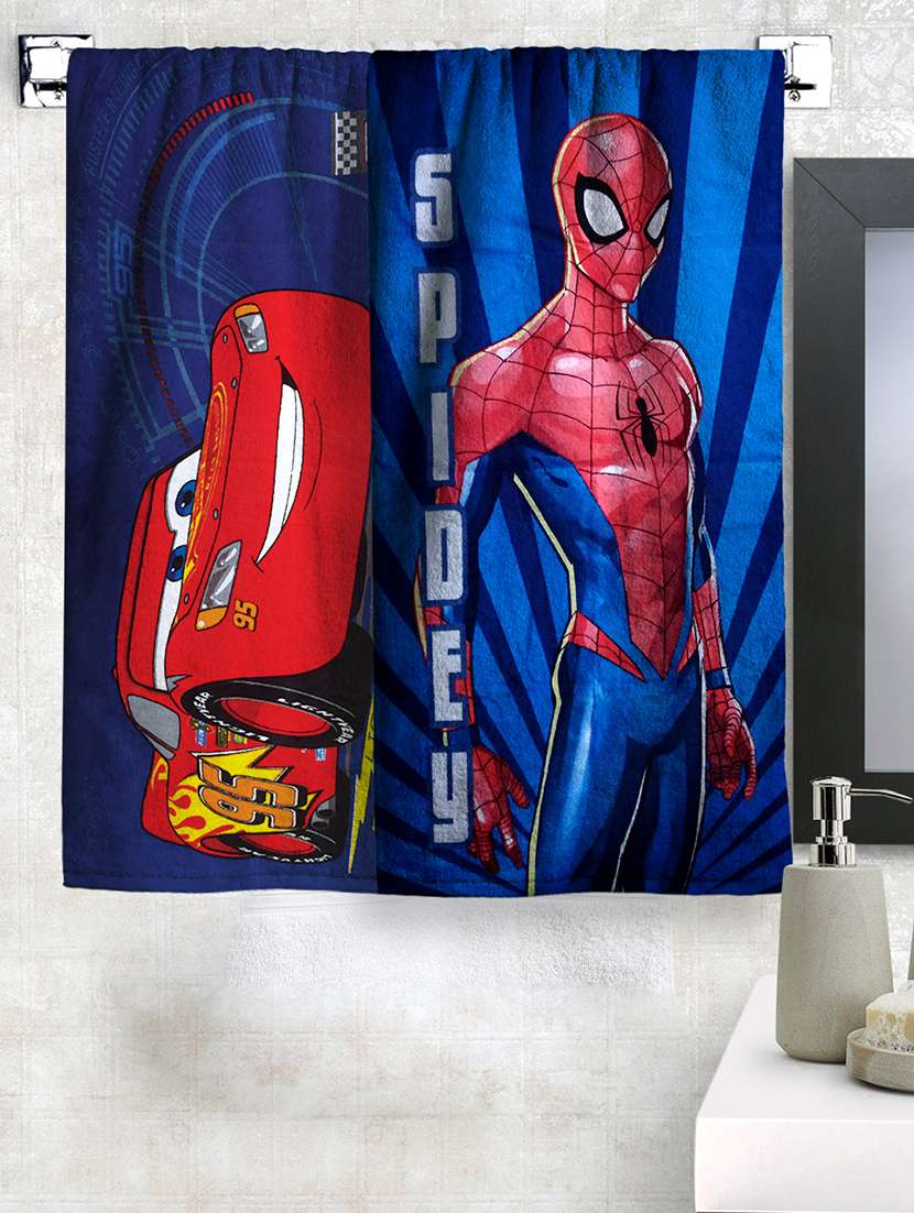 cars & spiderman kids bath towel (pack of 2)