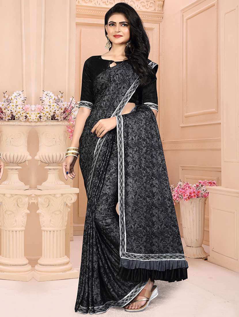 foil printed saree with blouse