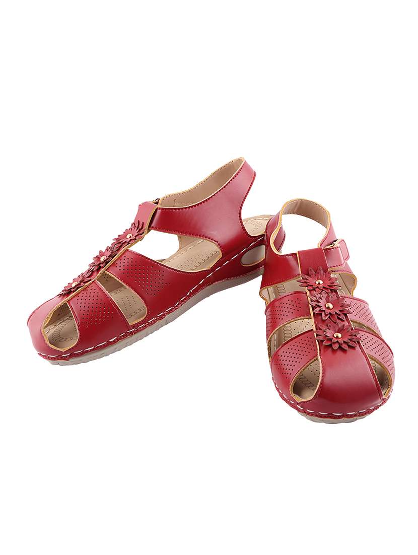 red back strap sandals - 16857975 -  Standard Image - 1