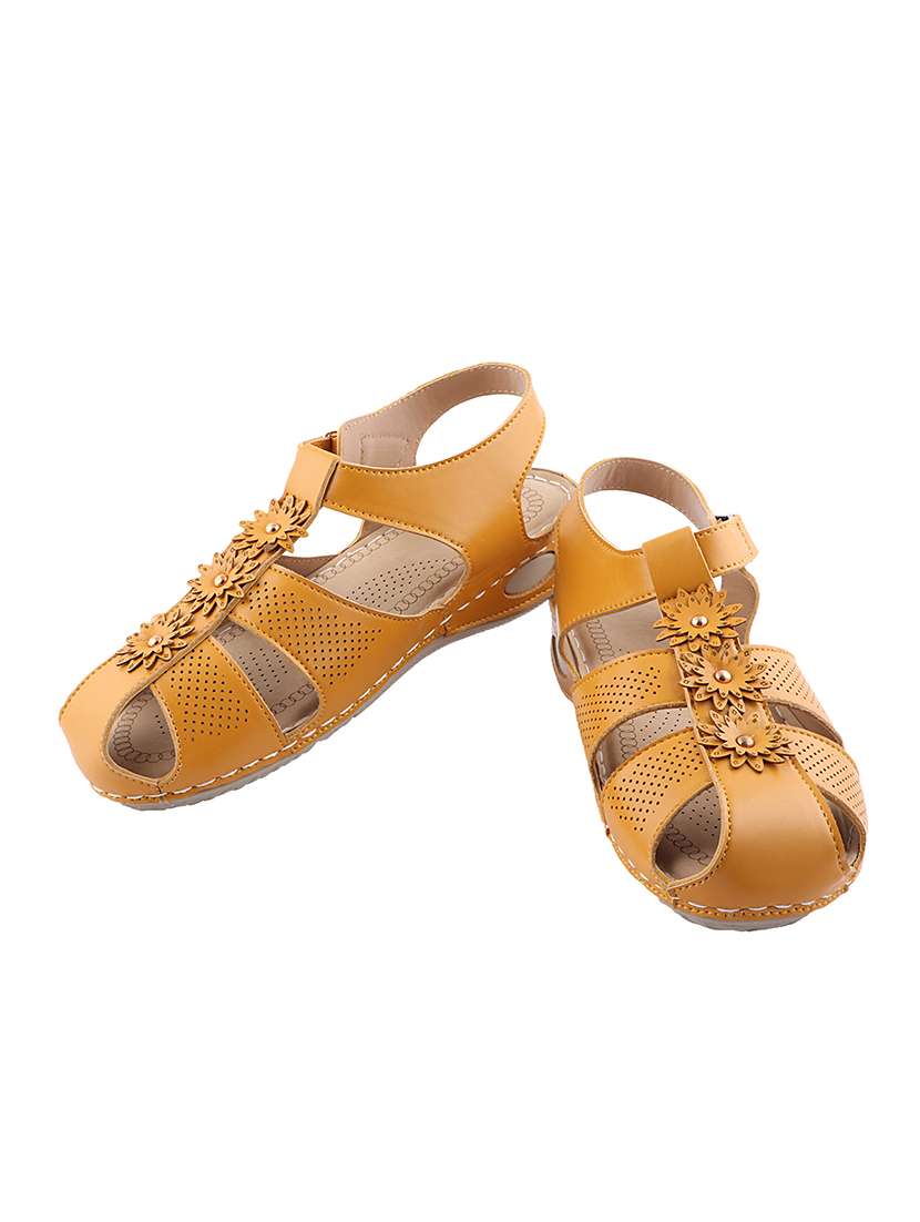 yellow back strap sandals - 16857977 - Standard Image - 1