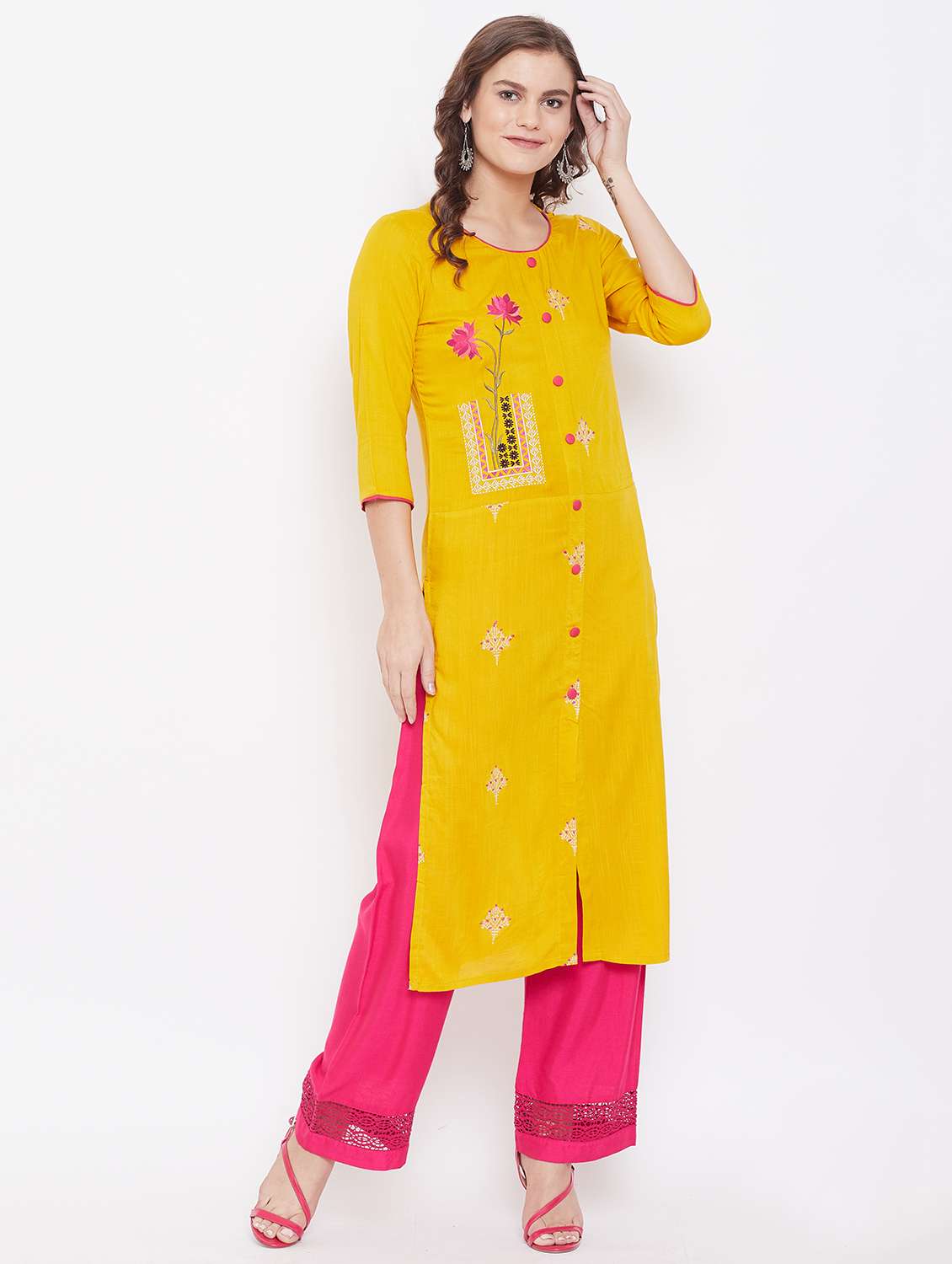 embroidered straight kurta
