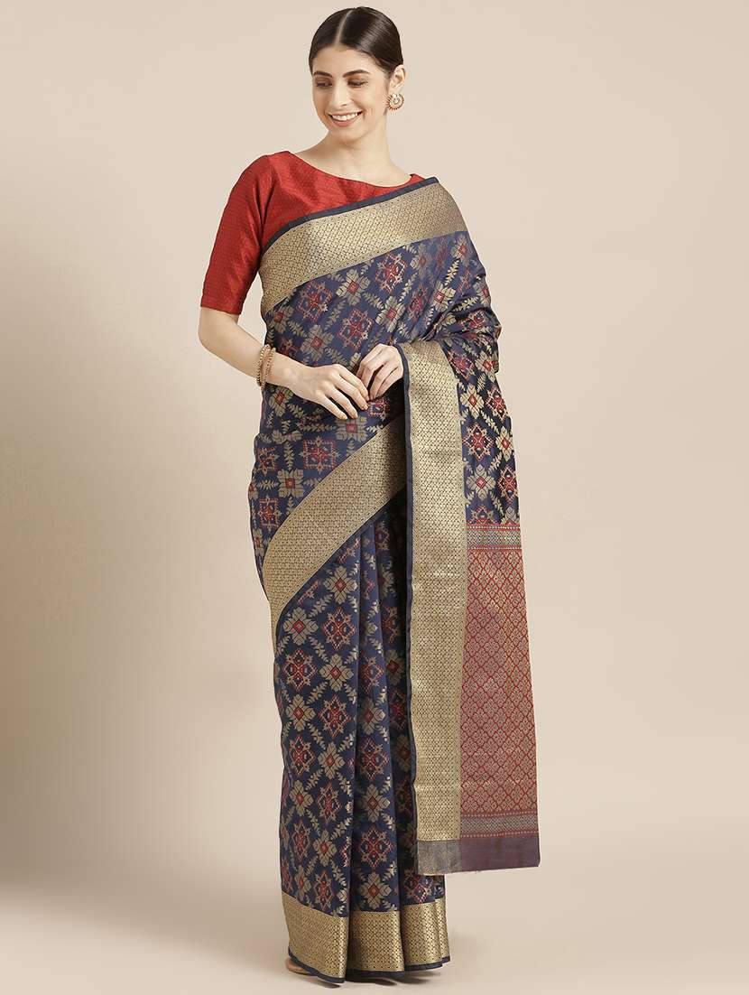 ethnic motif kanjivaram saree with blouse