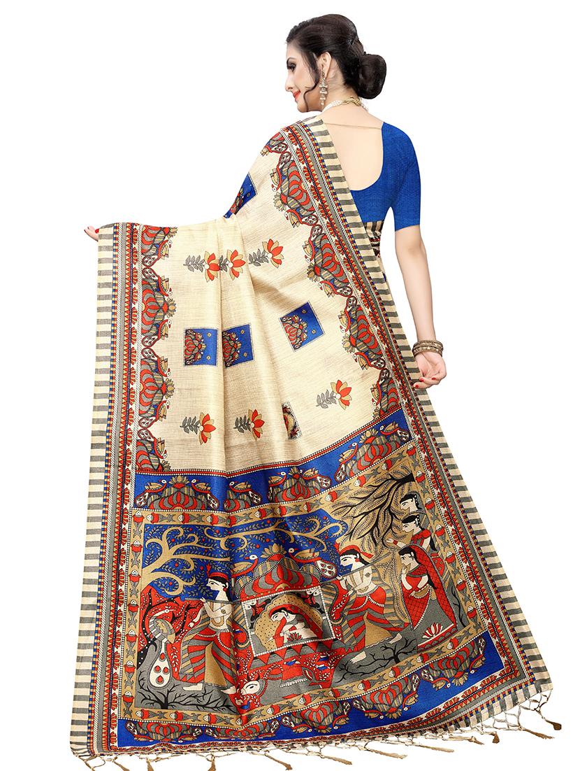 floral printed saree with blouse - 16860488 - Standard Image - 1