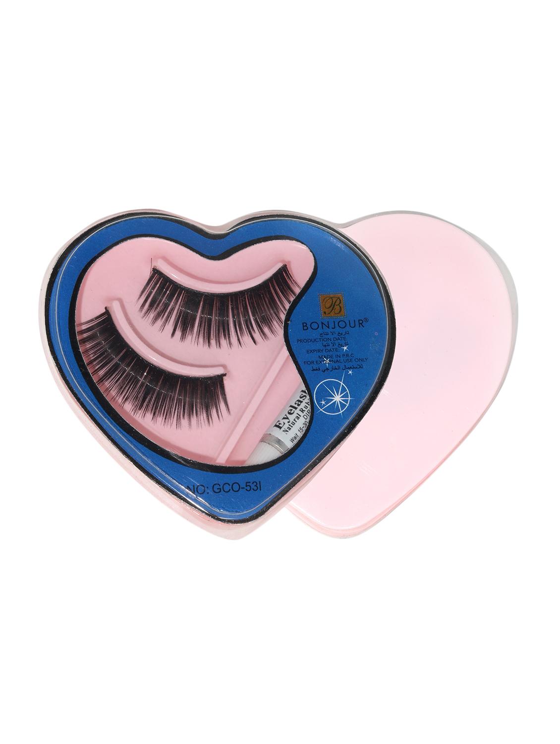 bonjour natural hair 3d eyelashes with glue (1 pair of eyelashes + 1 glue) - 16862889 -  Standard Image - 1