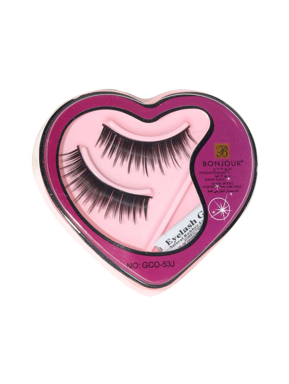 Bonjour Natural Hair 3d Eyelashes With Glue (1 Pair Of Eyelashes + 1 Glue)