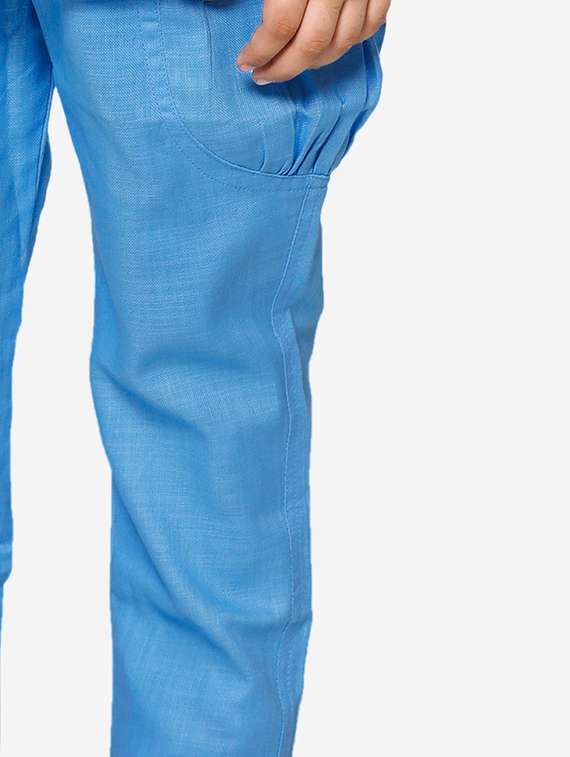 light blue cotton kurta sets - 16863760 - Standard Image - 4