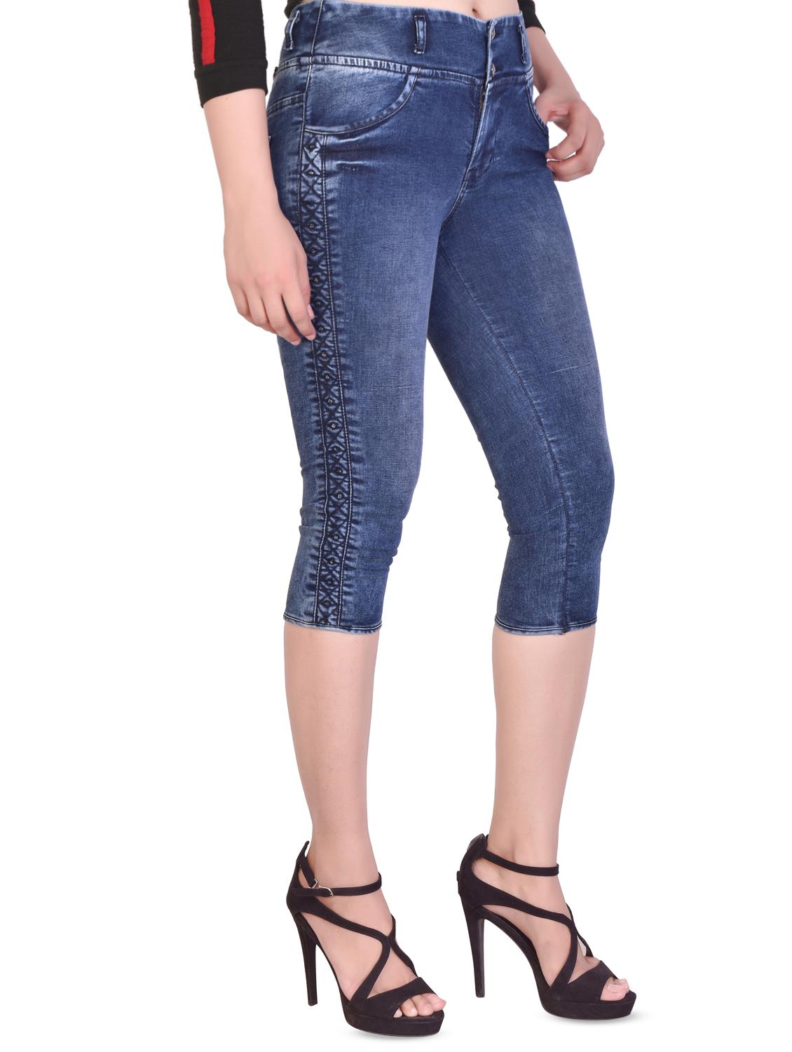 high rise denim capri - 16864343 -  Standard Image - 1