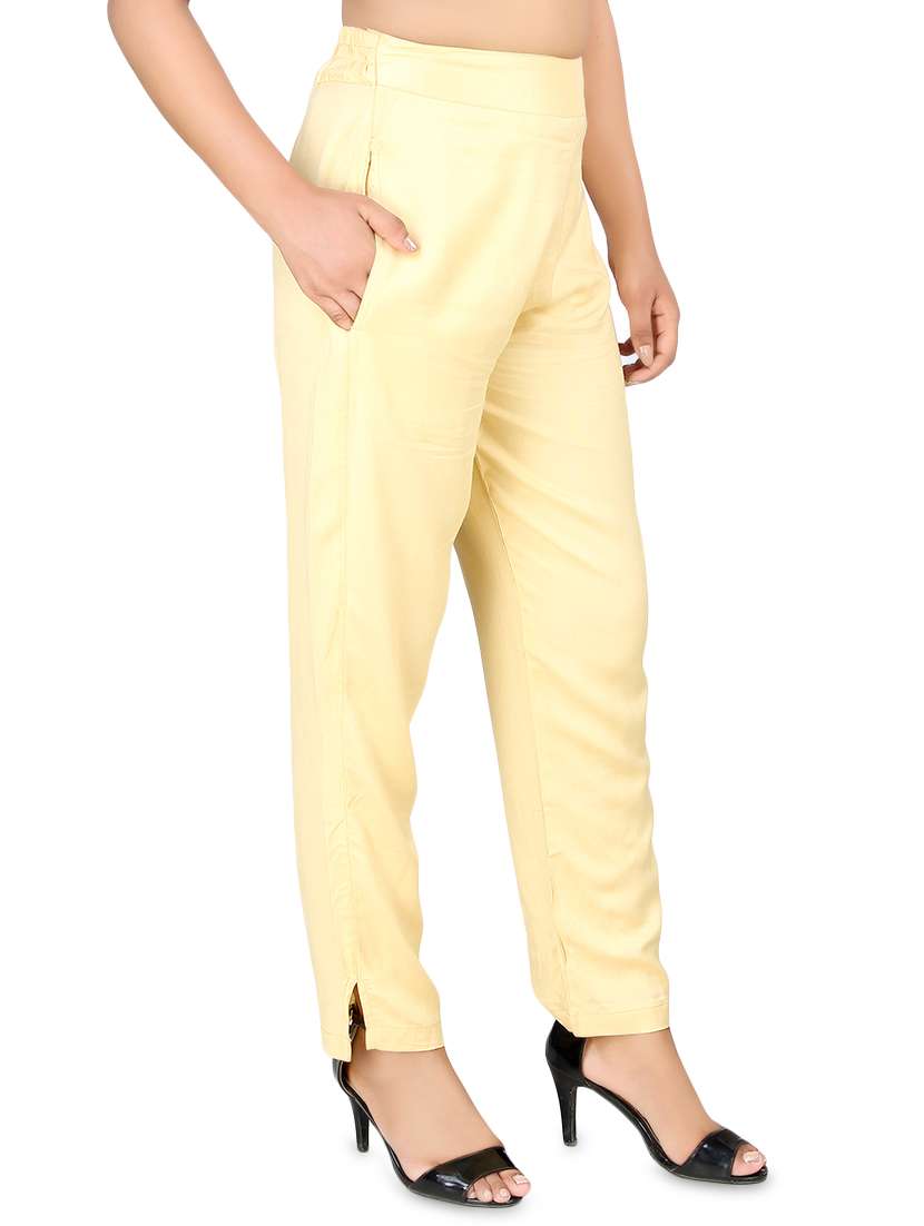 women solid high rise cigarette pants  - 16864606 -  Standard Image - 1