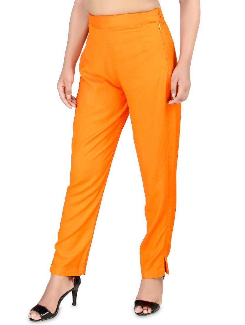 women solid high rise cigarette pants  - 16864608 -  Standard Image - 1