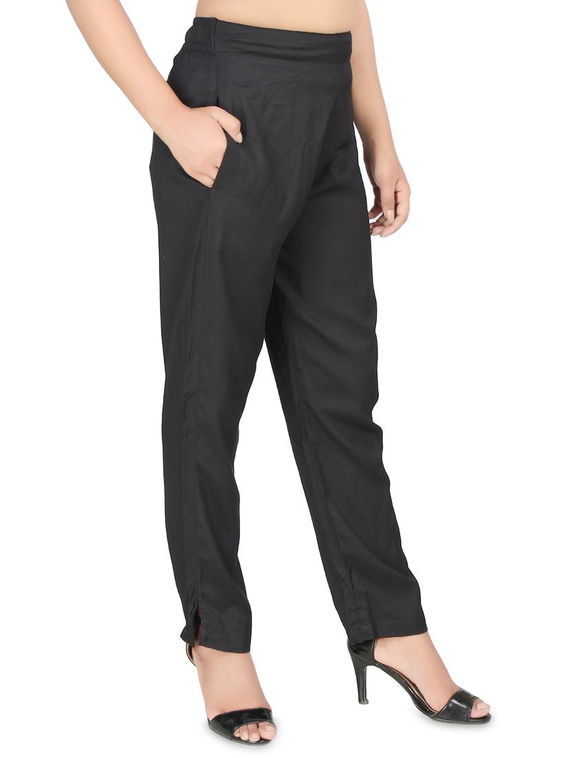 women solid high rise cigarette pants  - 16864616 -  Standard Image - 1