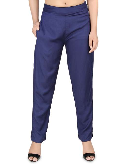 women solid high rise cigarette pants  - 16864619 -  Standard Image - 0