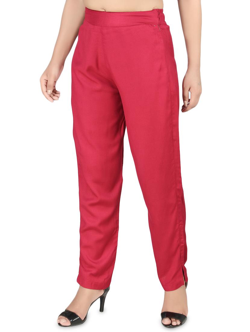 women solid high rise cigarette pants  - 16864620 -  Standard Image - 1