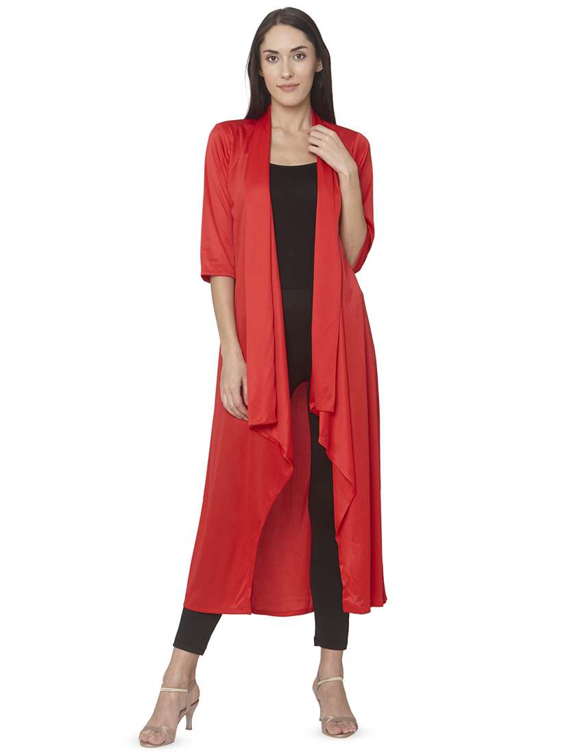 women solids long shrugs