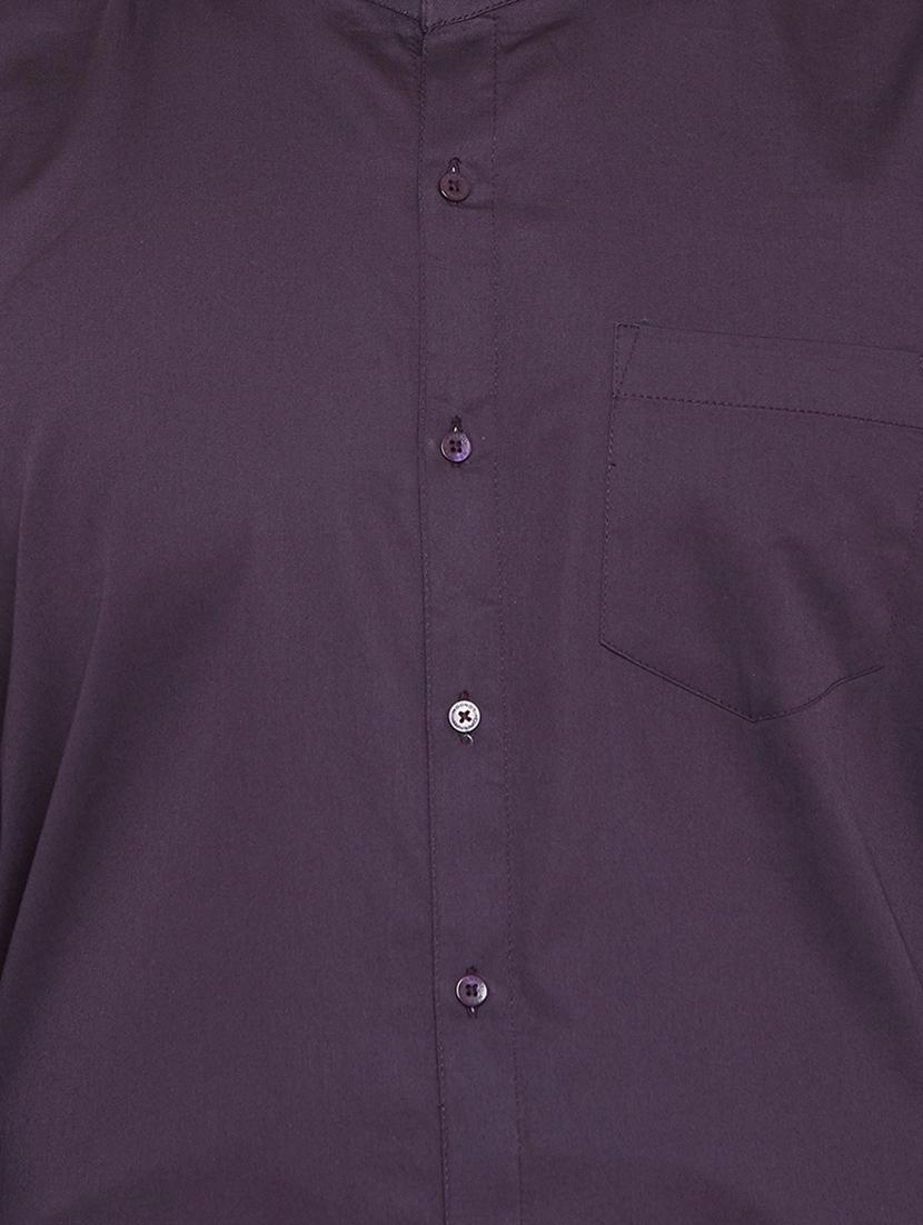 purple solid formal shirt - 16865317 - Standard Image - 4