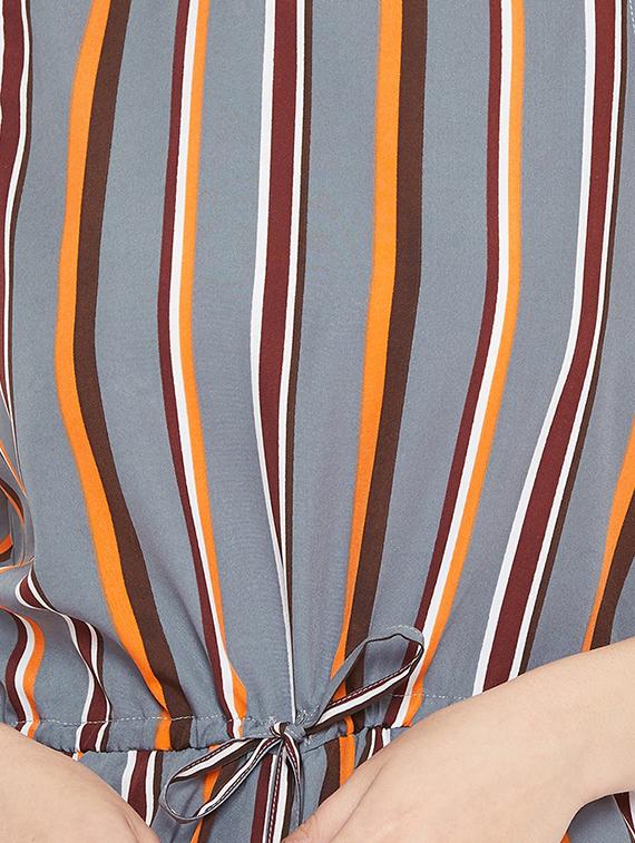 tie front striped romper - 16865629 - Standard Image - 4