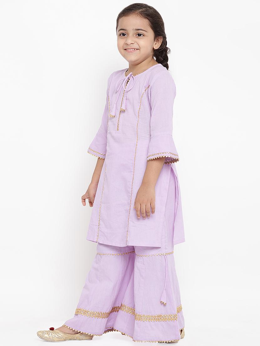 purple cotton suit set - 16866364 - Standard Image - 1