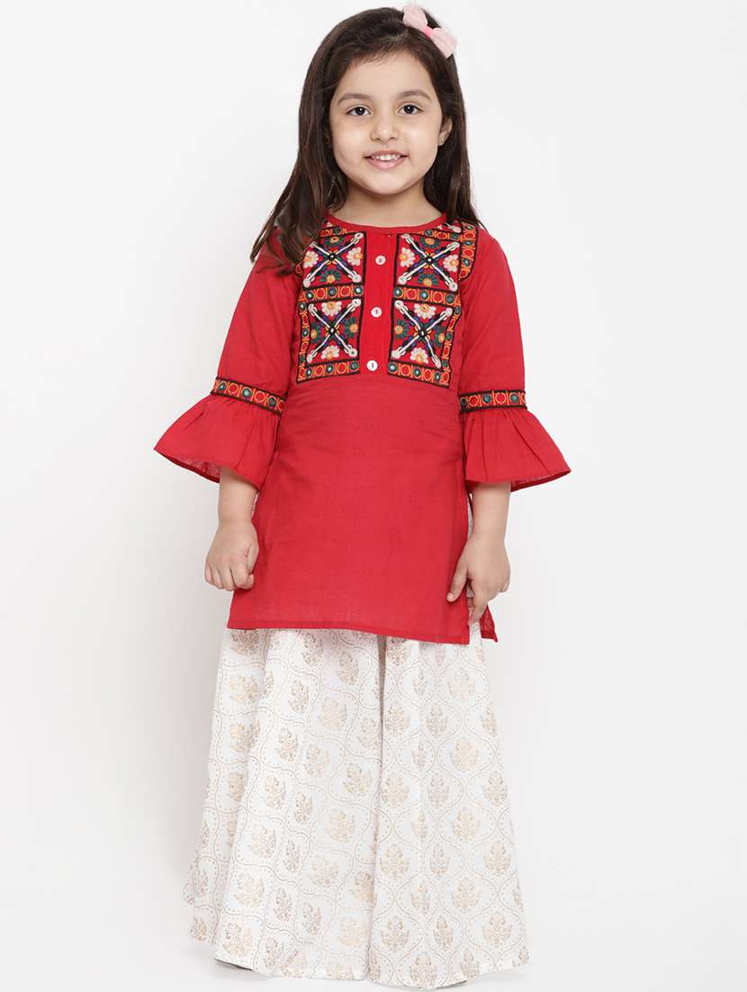 red kurta palazzo set 