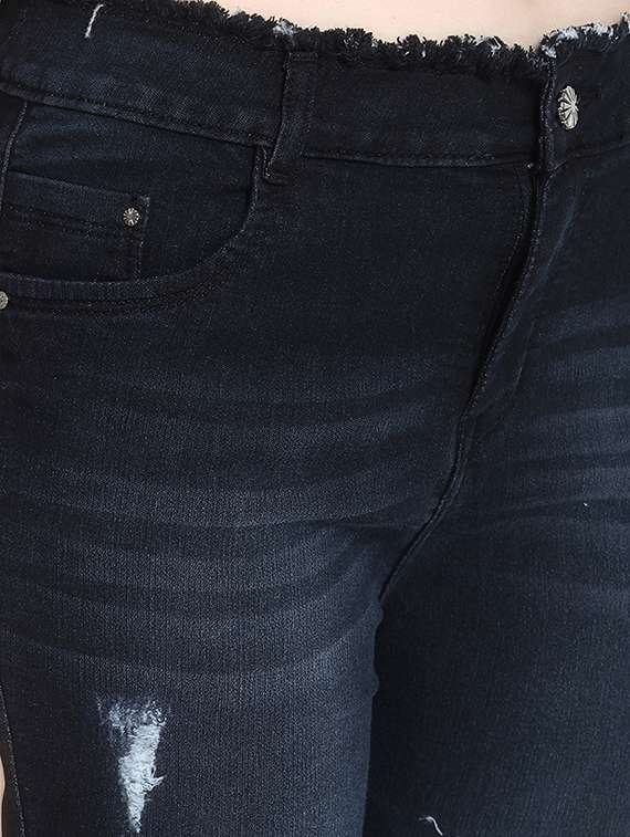 distress detail high rise jeans  - 16868016 -  Standard Image - 4