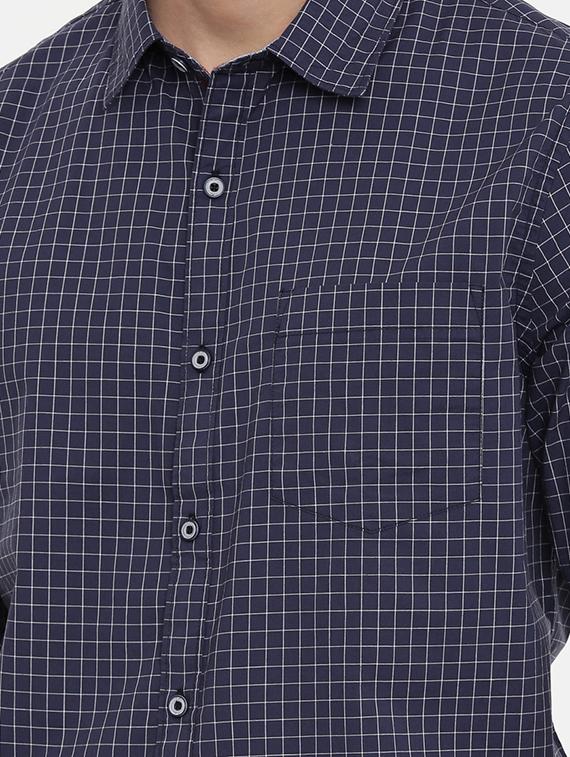 blue checkered casual shirt - 16868771 - Standard Image - 4