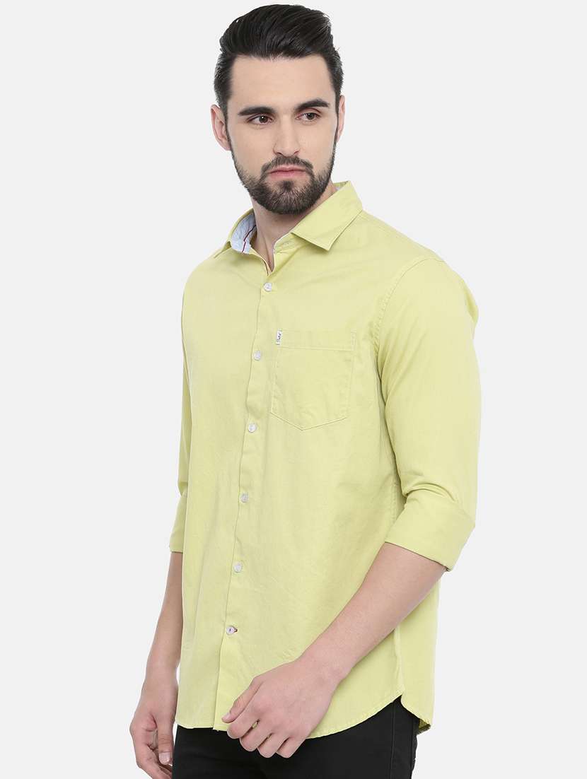 yellow solid casual shirt - 16868790 -  Standard Image - 1