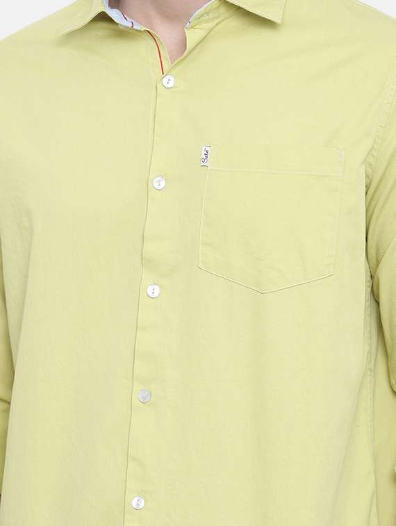 yellow solid casual shirt - 16868790 - Standard Image - 4