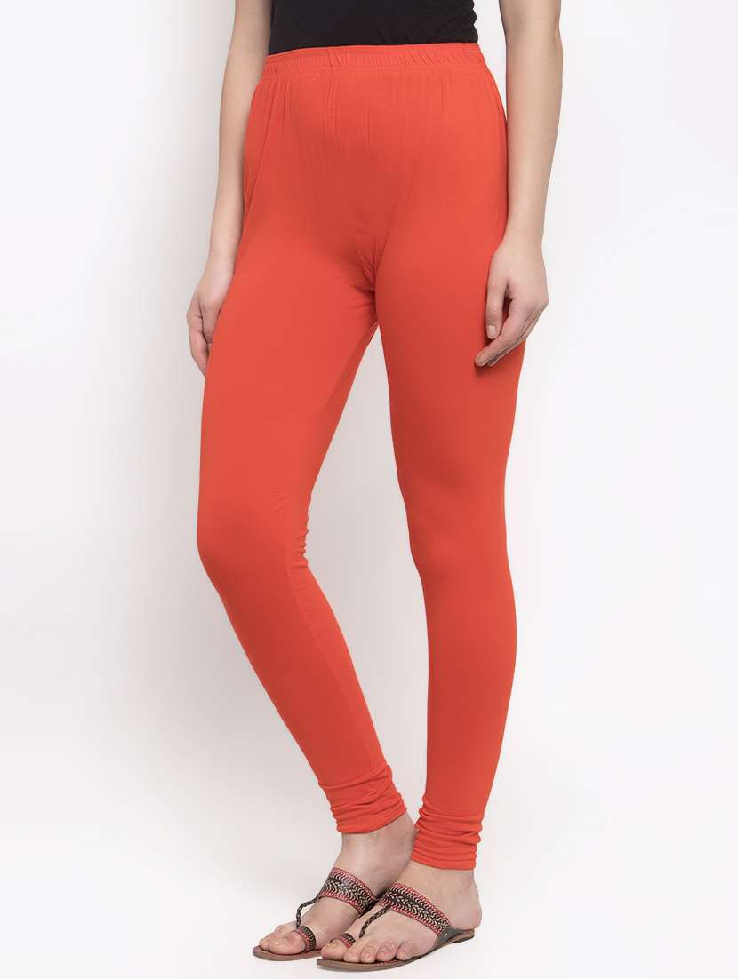 orange solid churidar - 16869408 -  Standard Image - 1