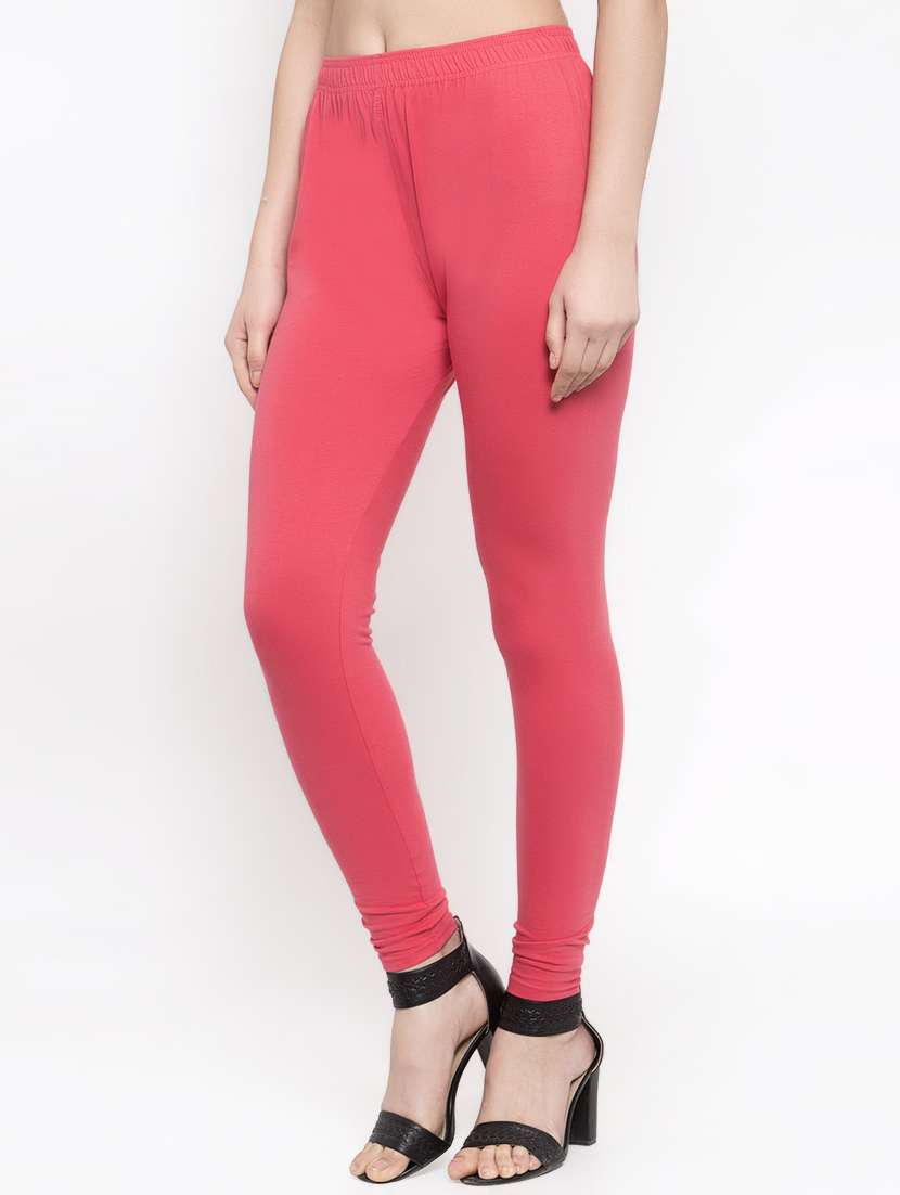 blush pink solid churidar leggings - 16869409 -  Standard Image - 1