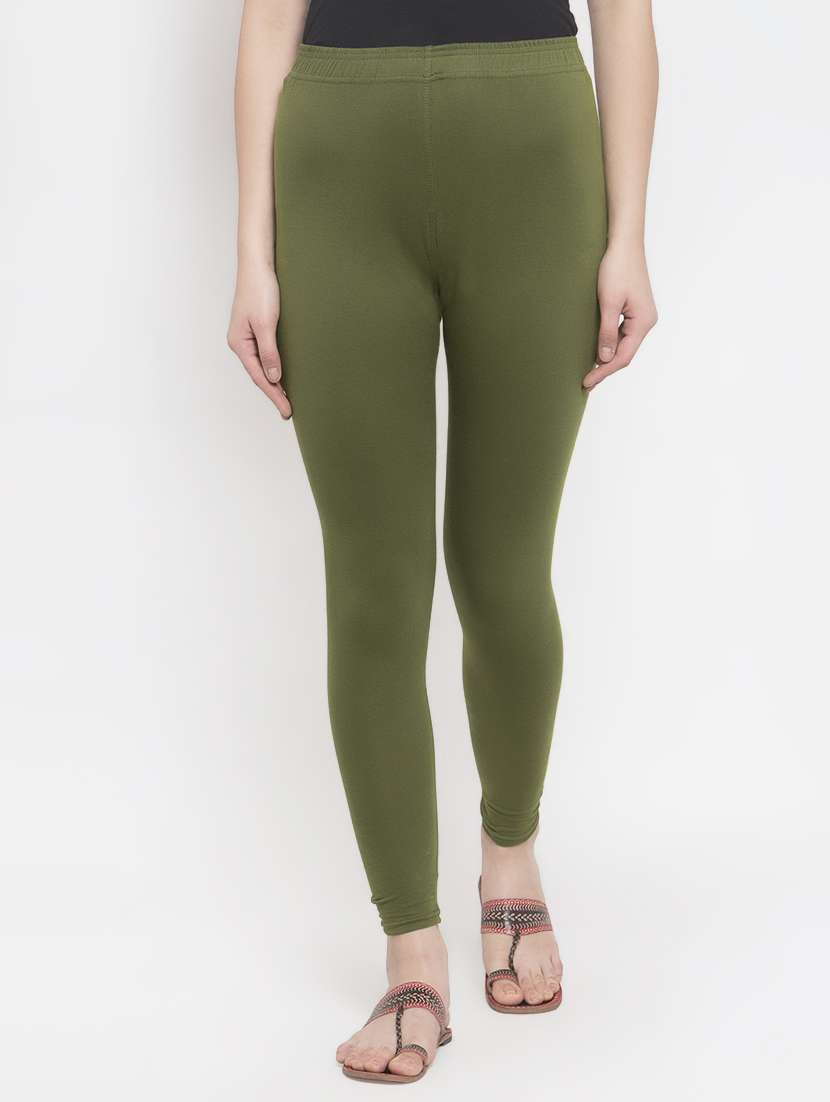 women solid cotton legging