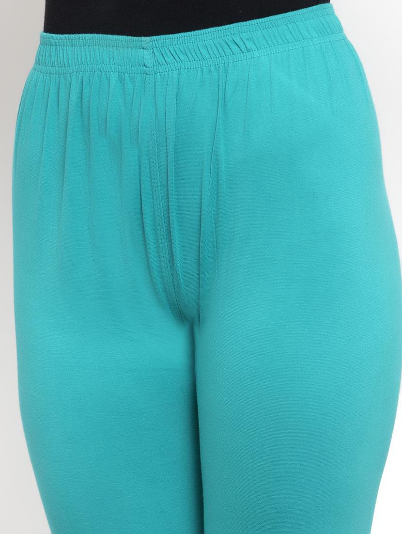 blue solid ankle length legging - 16869421 - Standard Image - 4