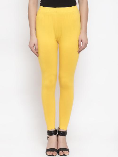 yellow solid full length leggings - 16869427 - Standard Image - 0