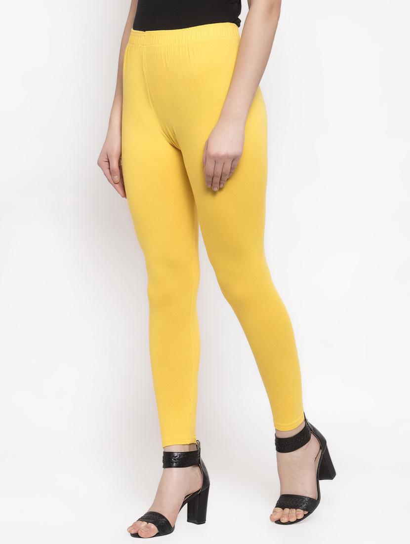 yellow solid full length leggings - 16869427 - Standard Image - 1