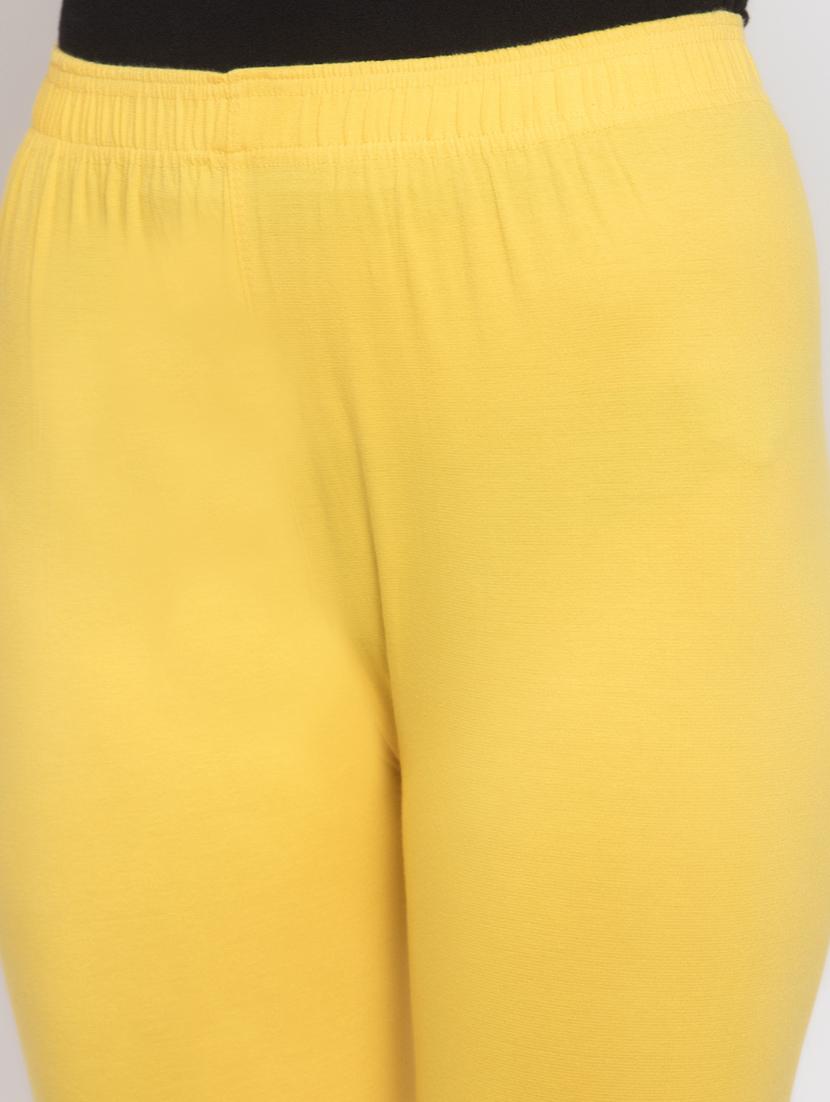 yellow solid full length leggings - 16869427 - Standard Image - 4