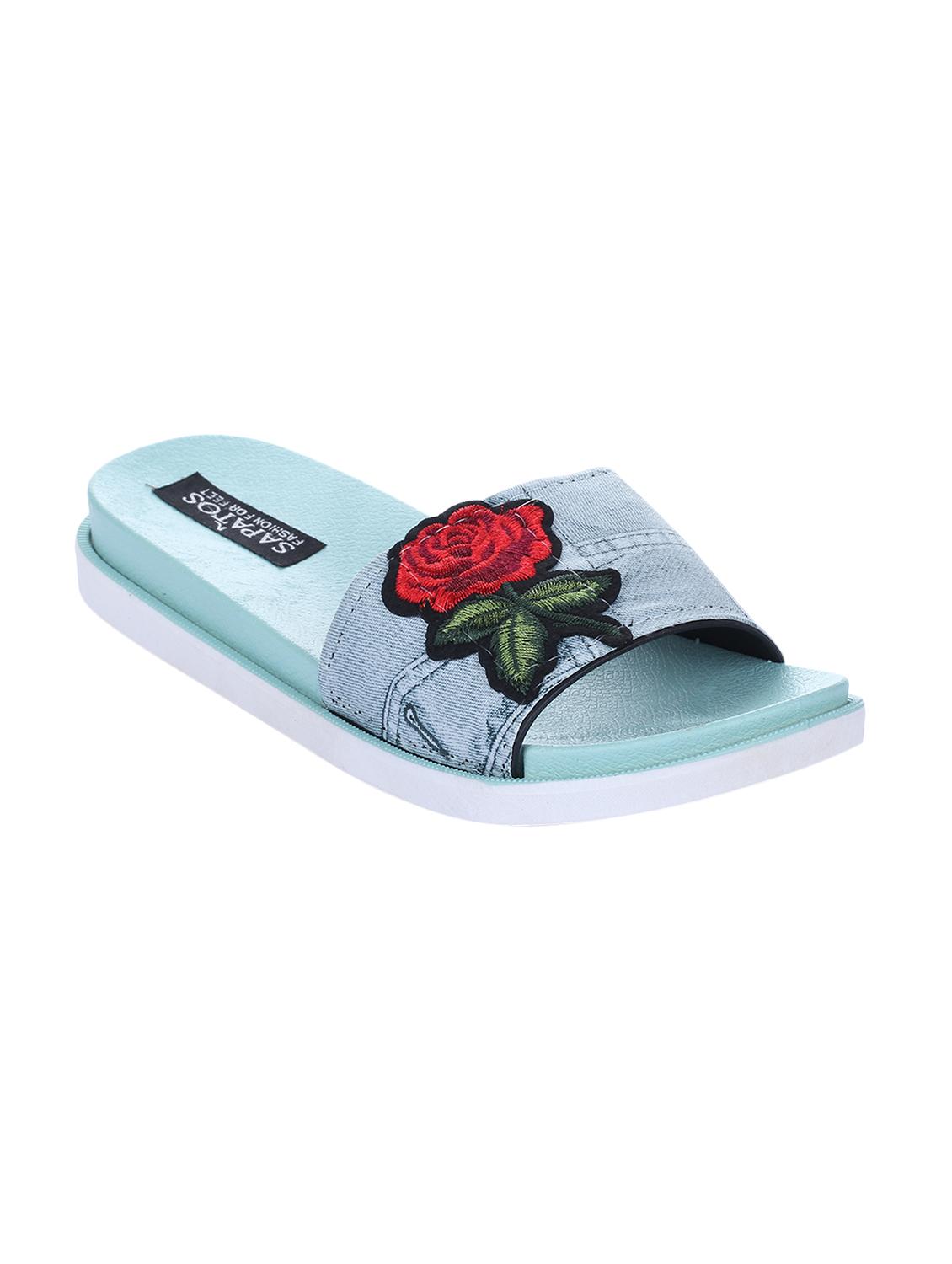 blue slides flip flops - 16869458 -  Standard Image - 1