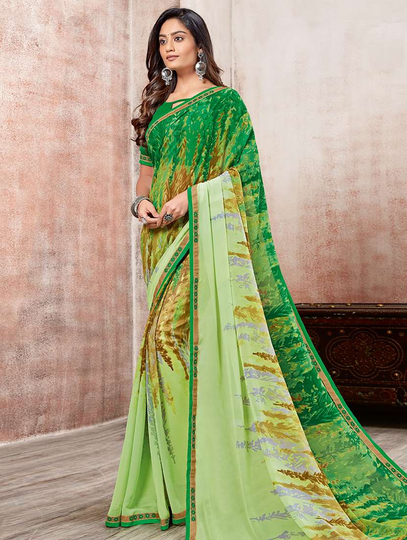abstract printed saree with blouse