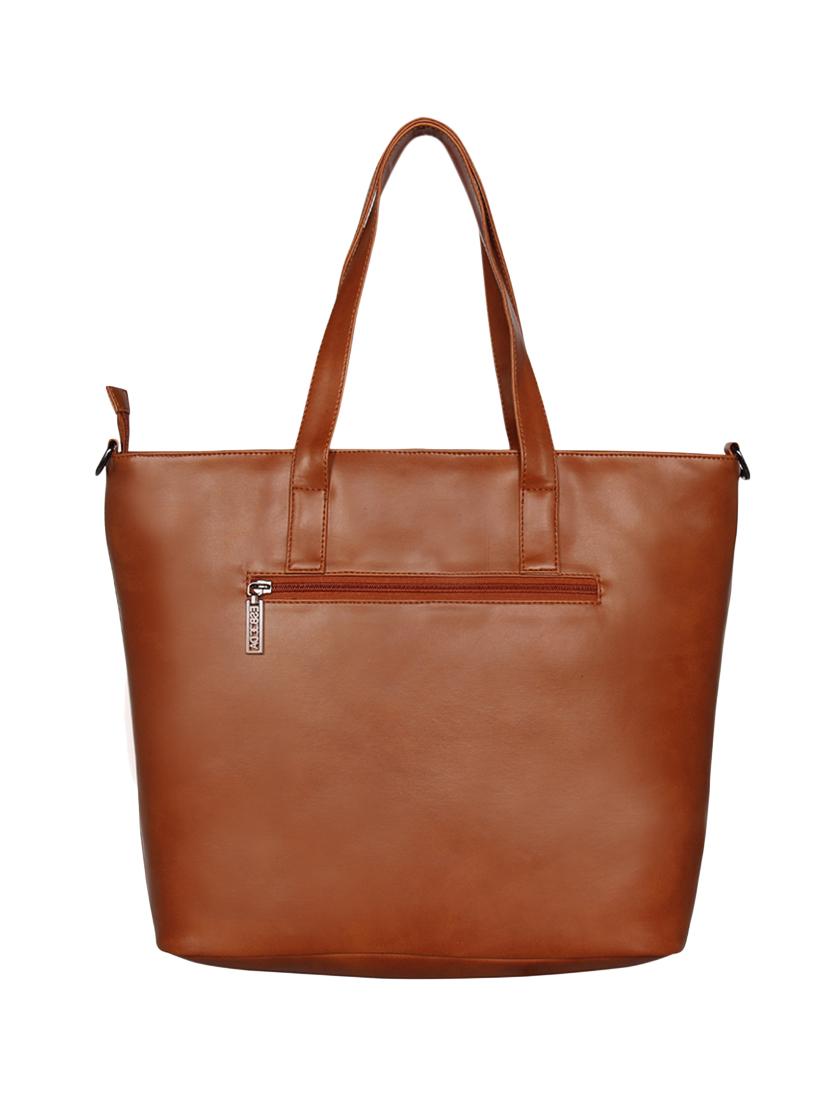 tan leatherette (pu) handbag - 16870235 -  Standard Image - 1