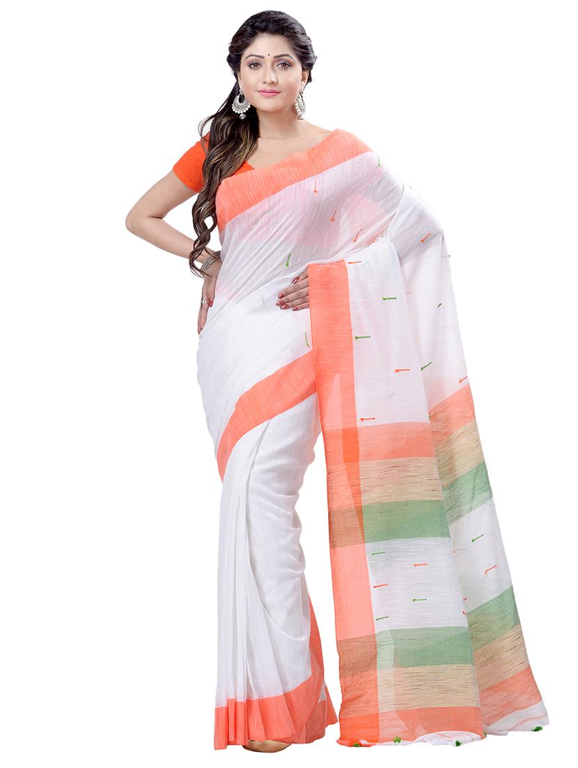 women's bordered royal blue colored saree with blouse - 16872726 -  Zoom Image - 0