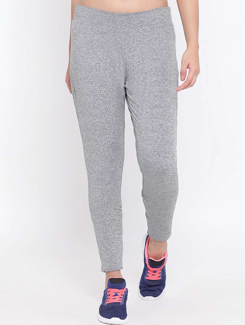 mid rise melange track pant 