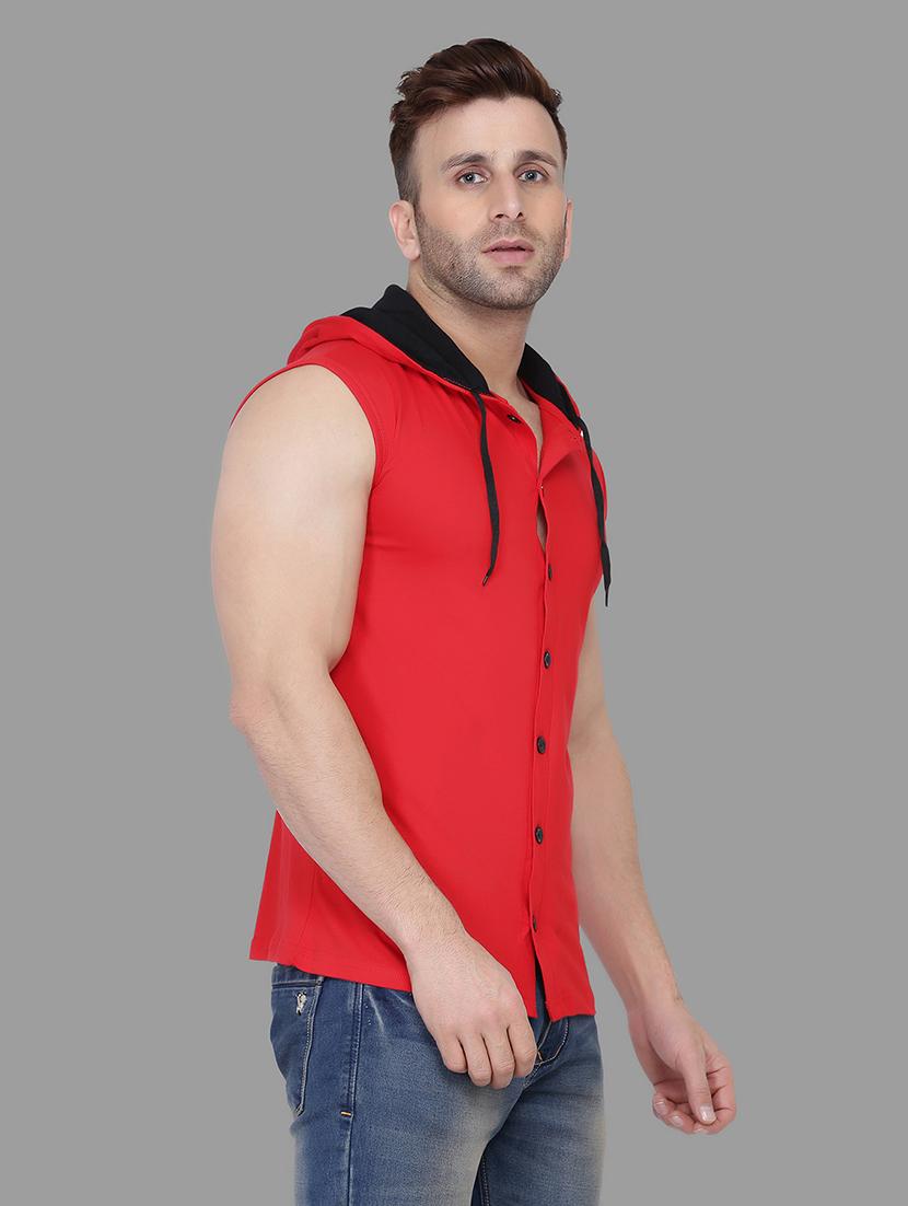red solid hooded t-shirt - 16873142 -  Standard Image - 1
