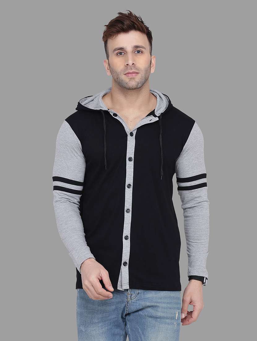 men black slim fit color block t-shirt