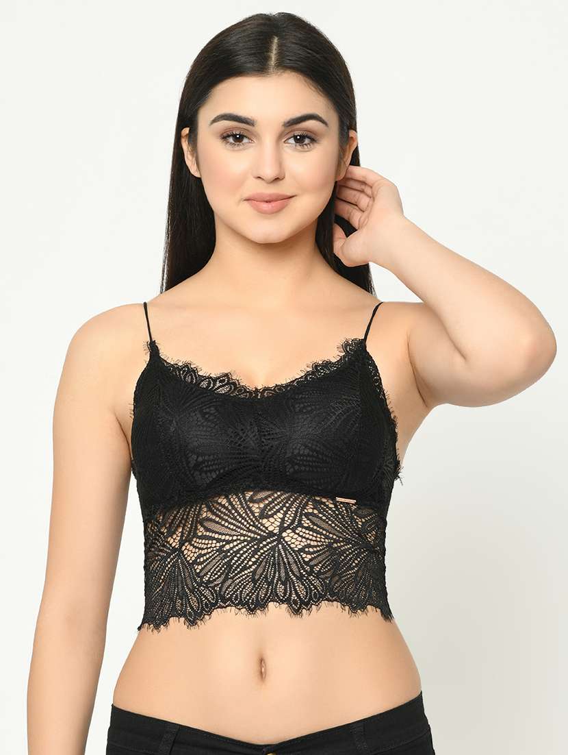 black lace lette bra - 16873672 - Zoom Image - 0