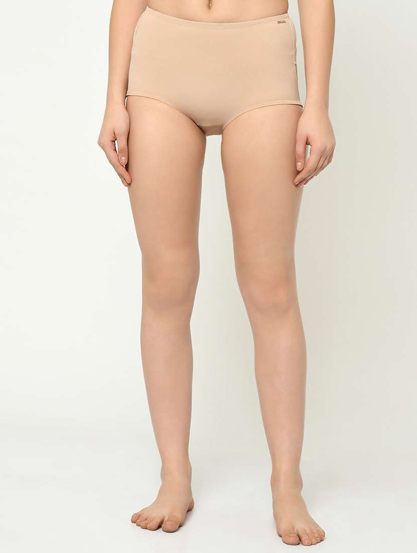 beige nylon shaper brief shapewear
