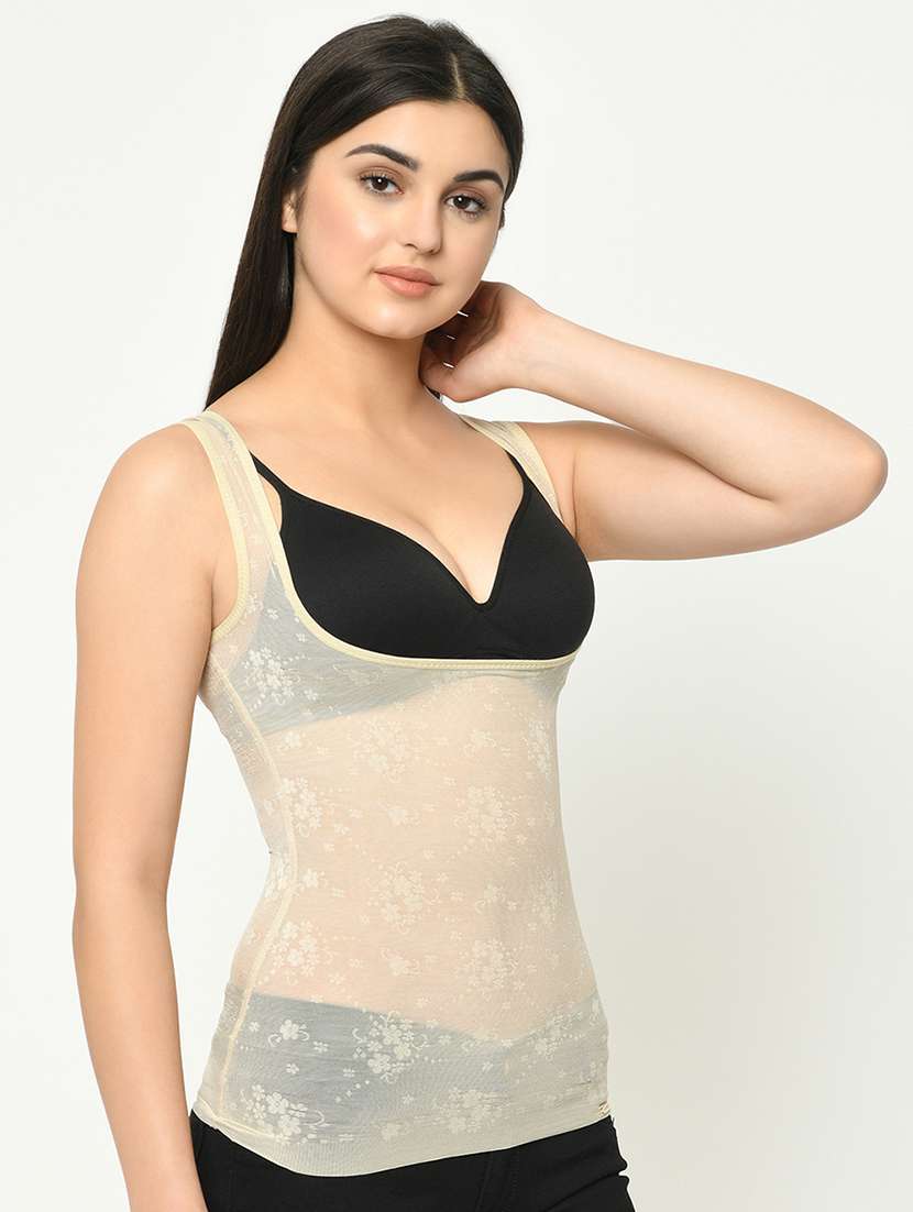 beige nylon shaper camisoles shapewear - 16873695 - Standard Image - 1
