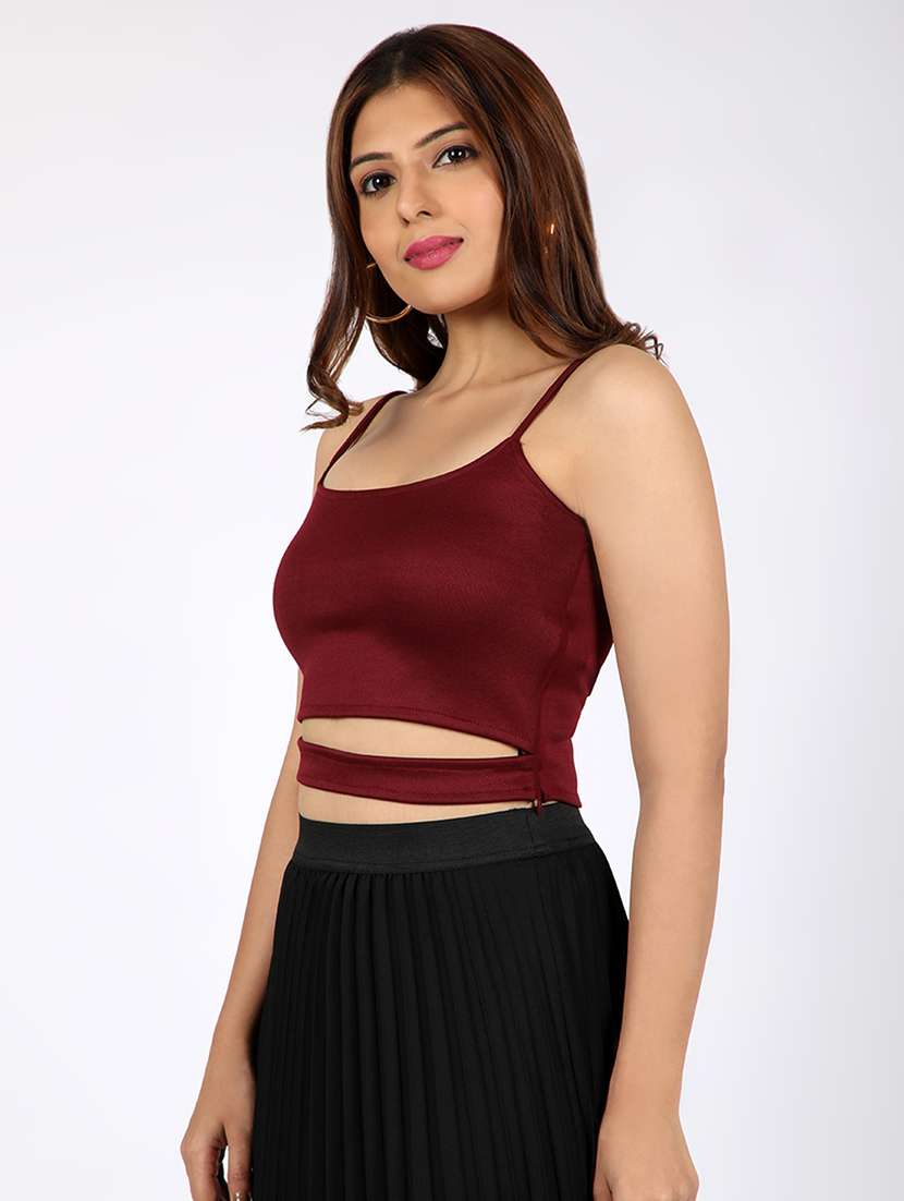 women's crop shoulder strap top - 16874446 -  Standard Image - 1