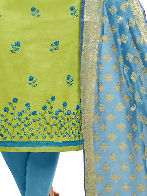 embroidered unstitched churidar suit  - 16876612 -  Standard Image - 1