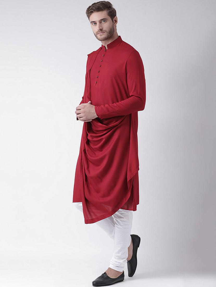 red solid kurta pyjama set - 16878212 - Standard Image - 1