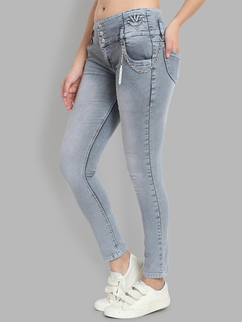 mid rise stone washed jeans - 16878851 - Standard Image - 1