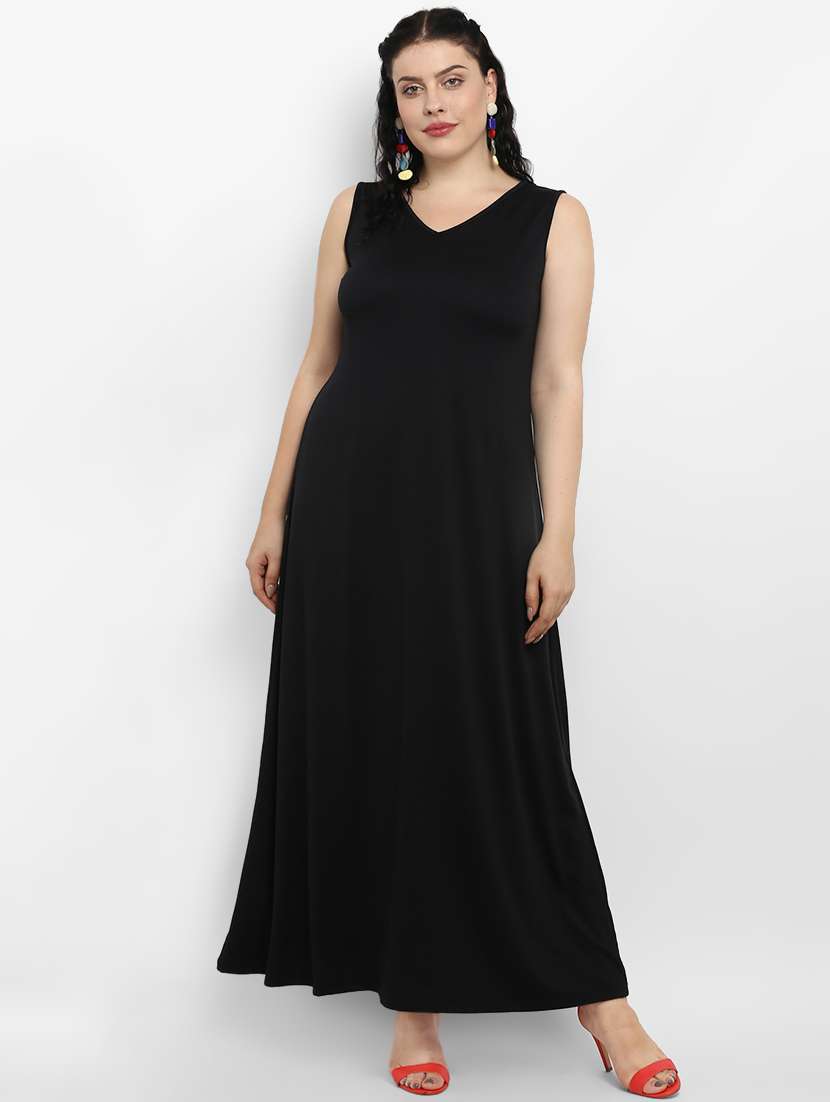 v-neck maxi plus dress 